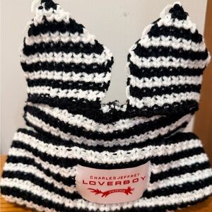 Charles Jeffrey LOVERBOY Striped Crochet Beanie Hat